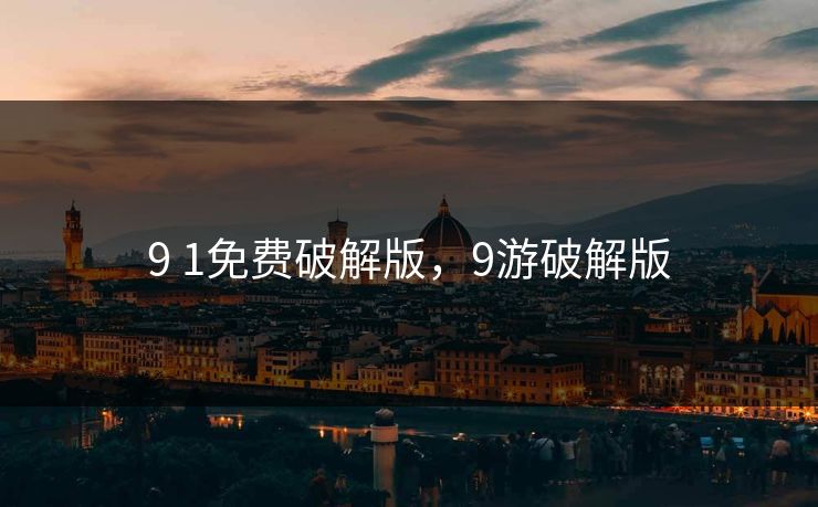 9 1免费破解版，9游破解版