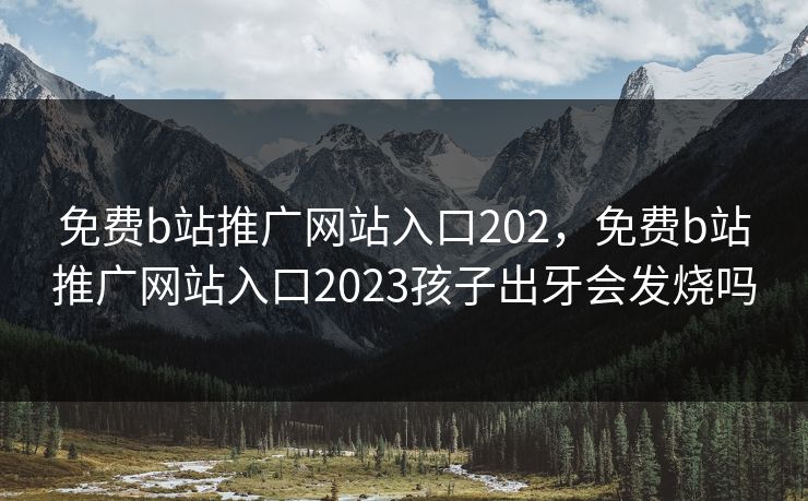免费b站推广网站入口202，免费b站推广网站入口2023孩子出牙会发烧吗