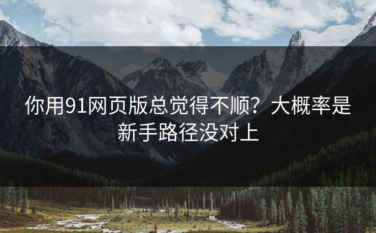 你用91网页版总觉得不顺？大概率是新手路径没对上