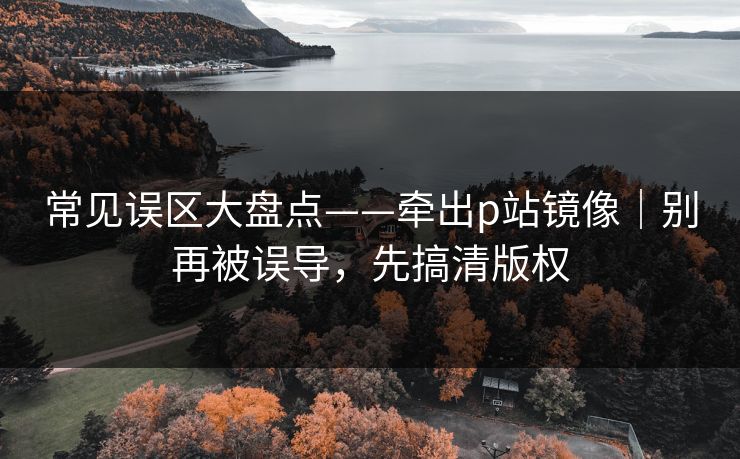 常见误区大盘点——牵出p站镜像｜别再被误导，先搞清版权